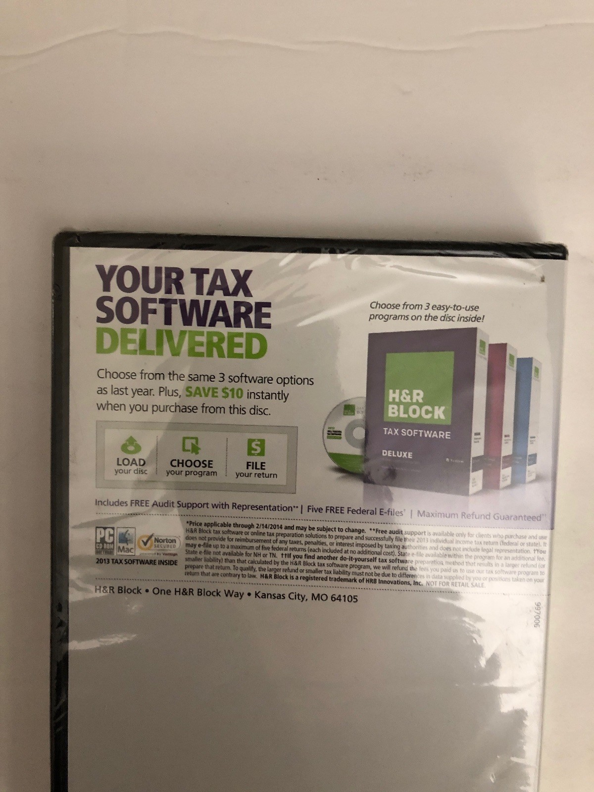 H & R Block One-Stop Shopping Tax Software 2013 Tax Year-RARE-SHIP N 24 HRS-NEW