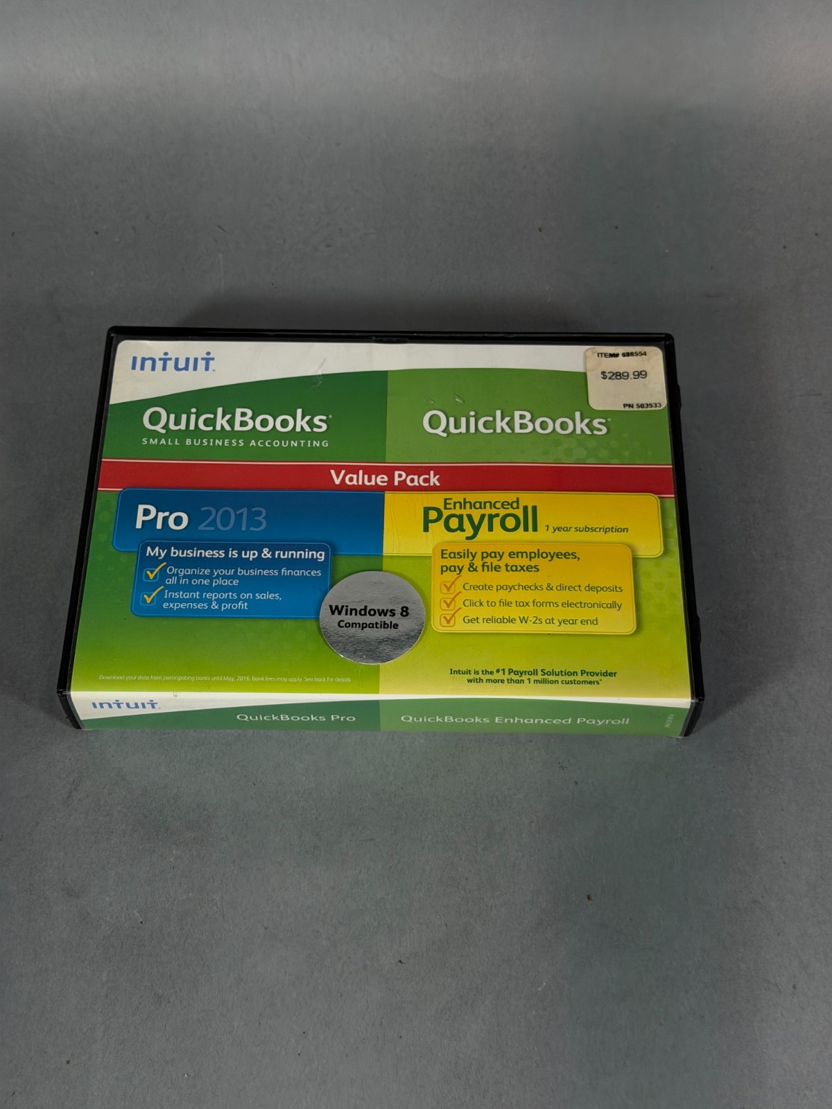 Intuit QuickBooks Pro 2013 Enhanced Payroll Value Pack w/ License Key