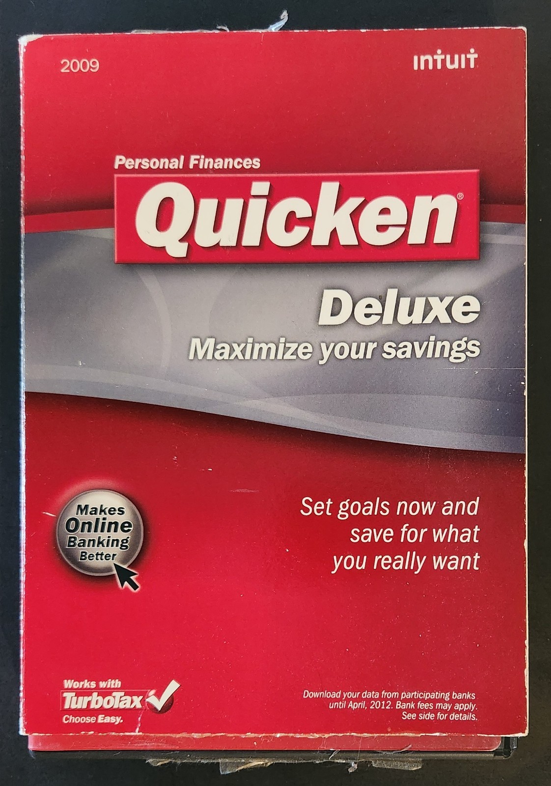 2009 Quicken Deluxe Intuit Disc PSA Clean w/ Case & Guide – No Key Code