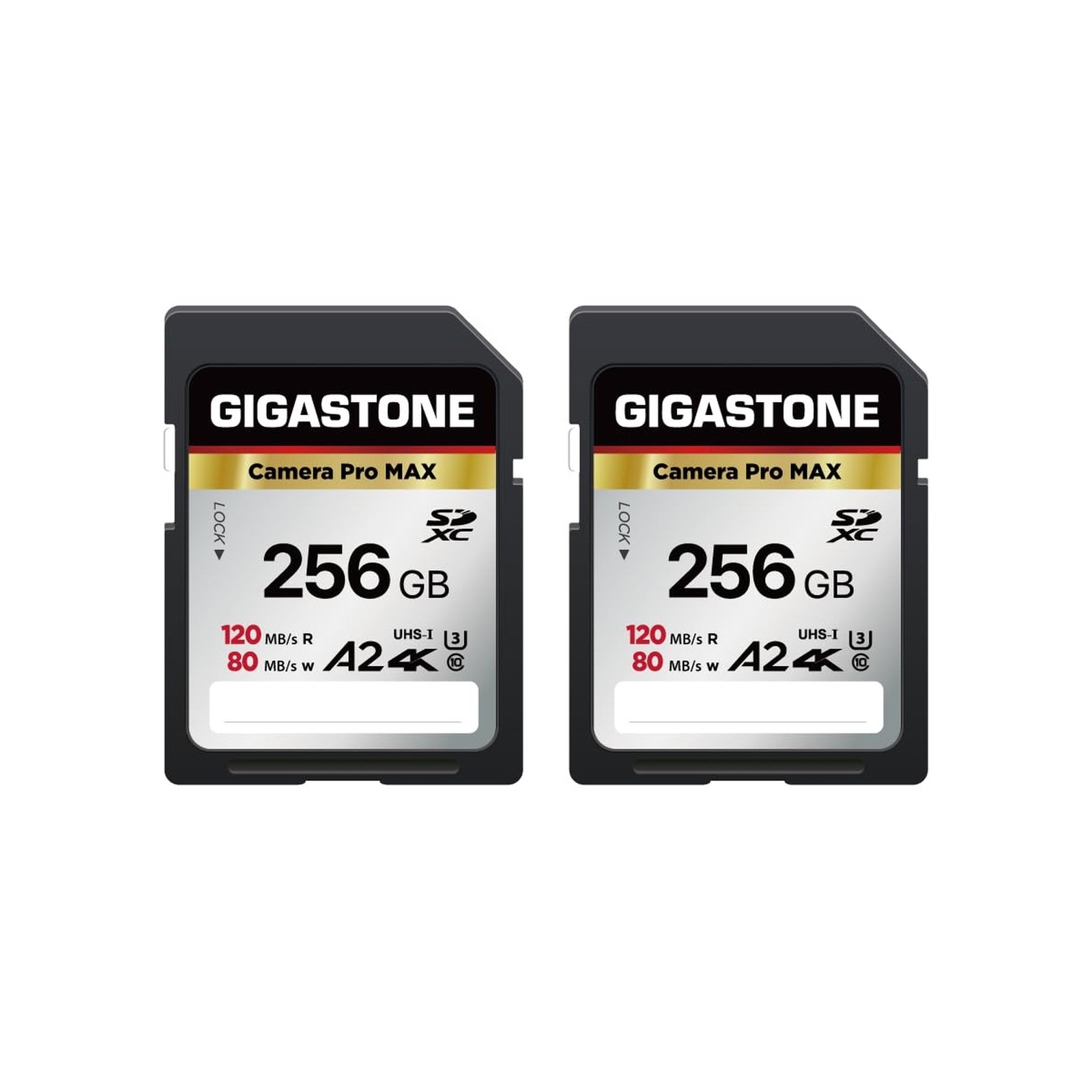 [5-Yrs Free Data Recovery] GIGASTONE 256GB 2-Pack SD Card, 4K Camera Pro MAX,…