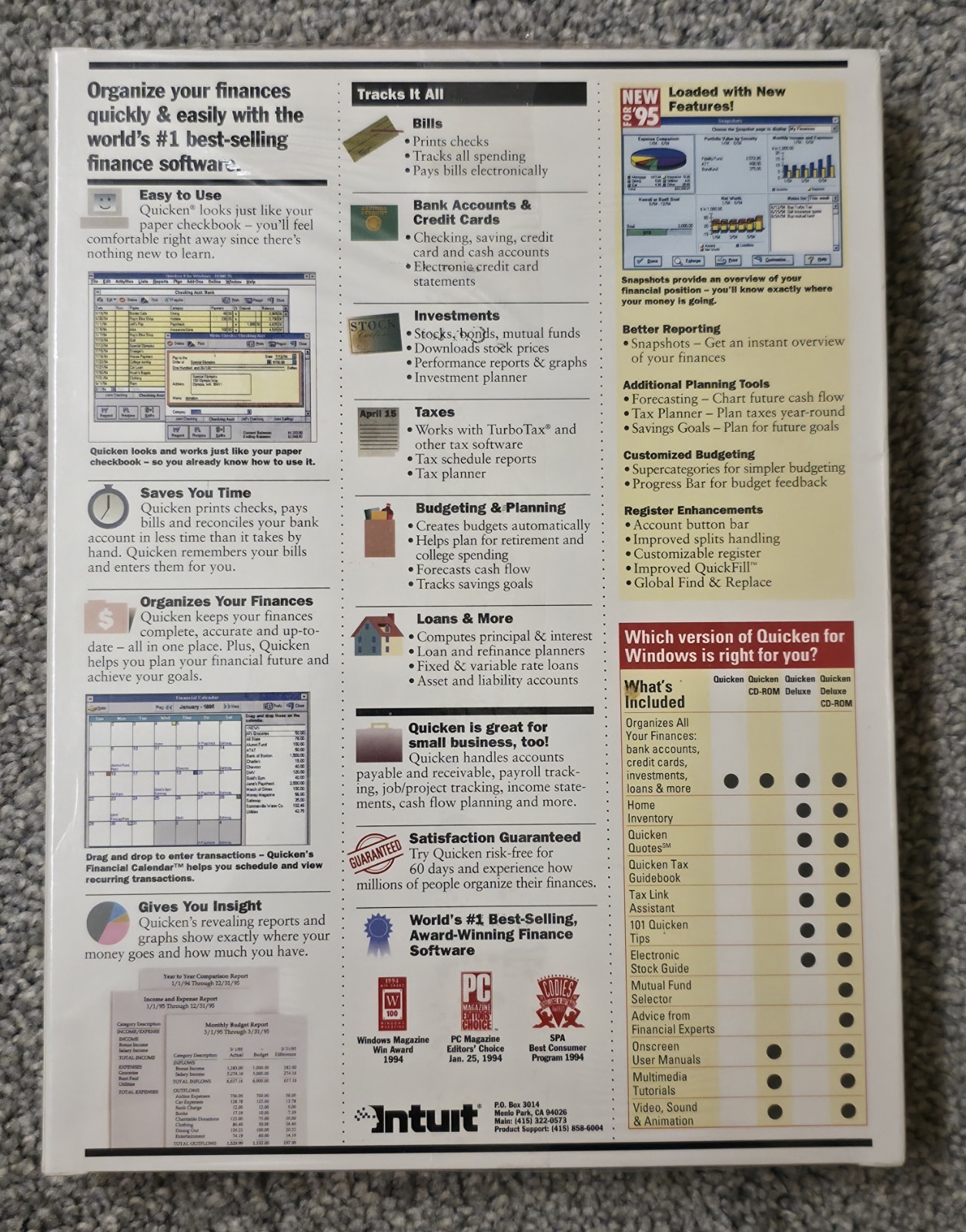 Quicken for Windows 95 Version 4 Vintage New Sealed 3.5 High Density Disks New