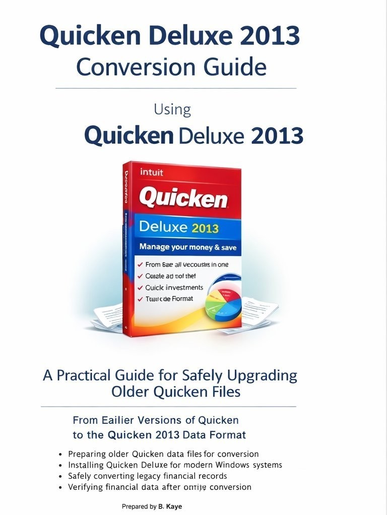 “The Quicken 98–2003 Conversion Guide” with a FREE copy of Quicken Deluxe 2004!