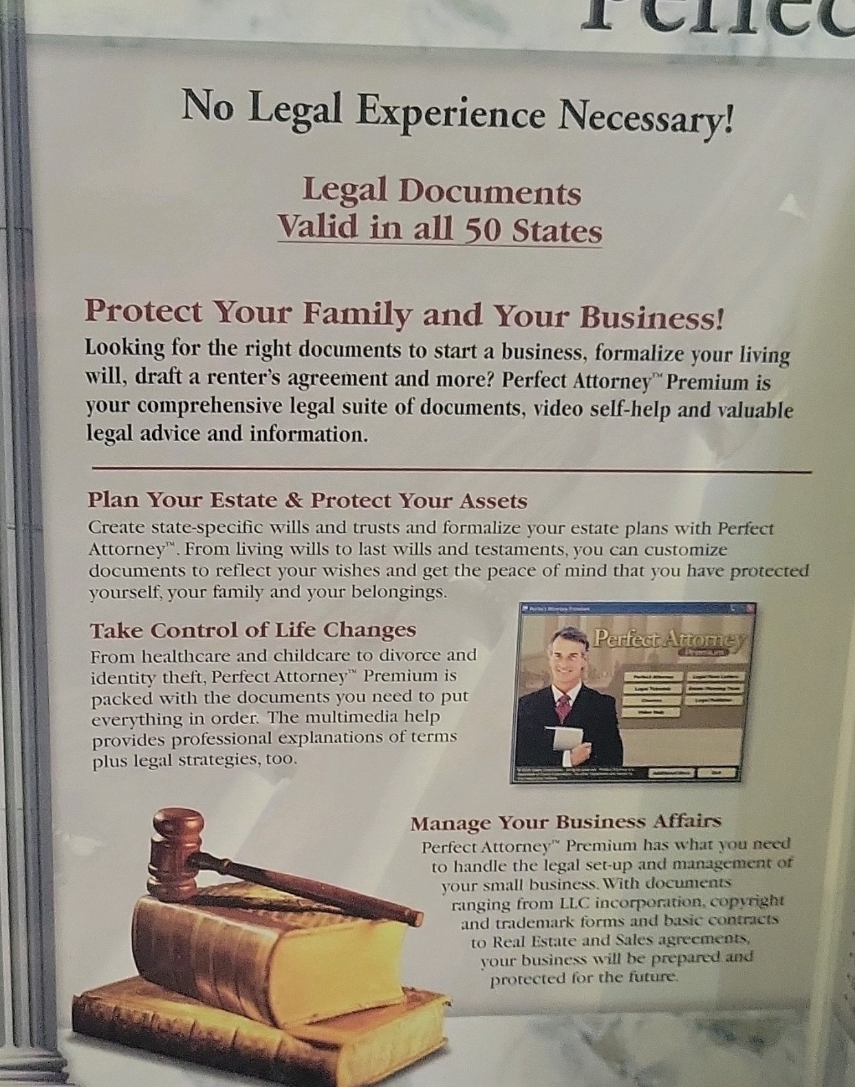 Perfect Attorney Premium Legal Self-Help Software CD-ROM PC English ROM03540