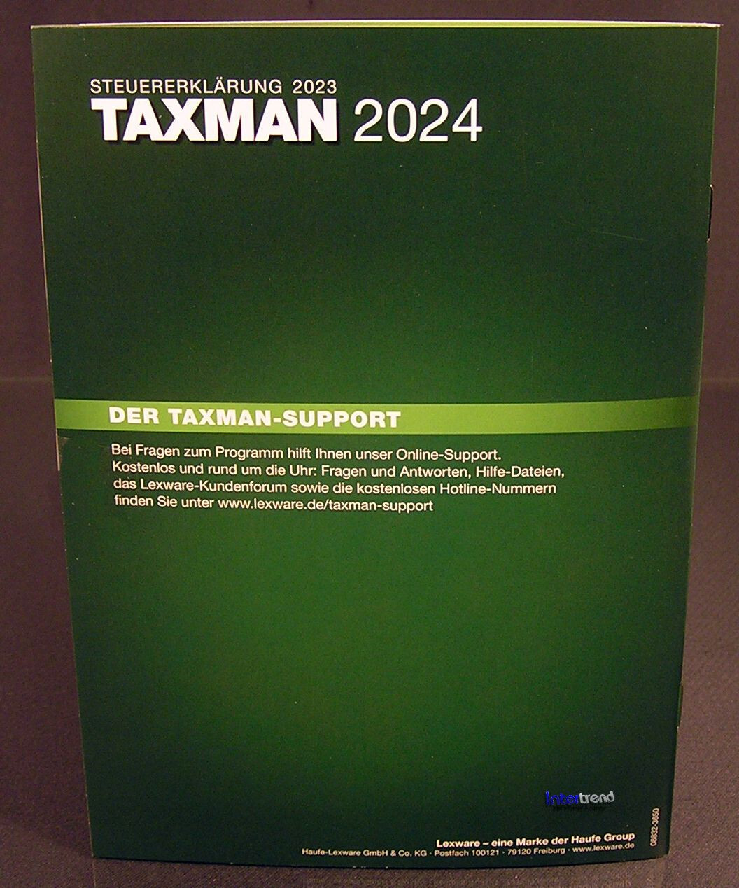 Lexware Taxman 2024 Vollversion Box (Steuerjahr 2023) + Handbuch (PDF) OVP NEU
