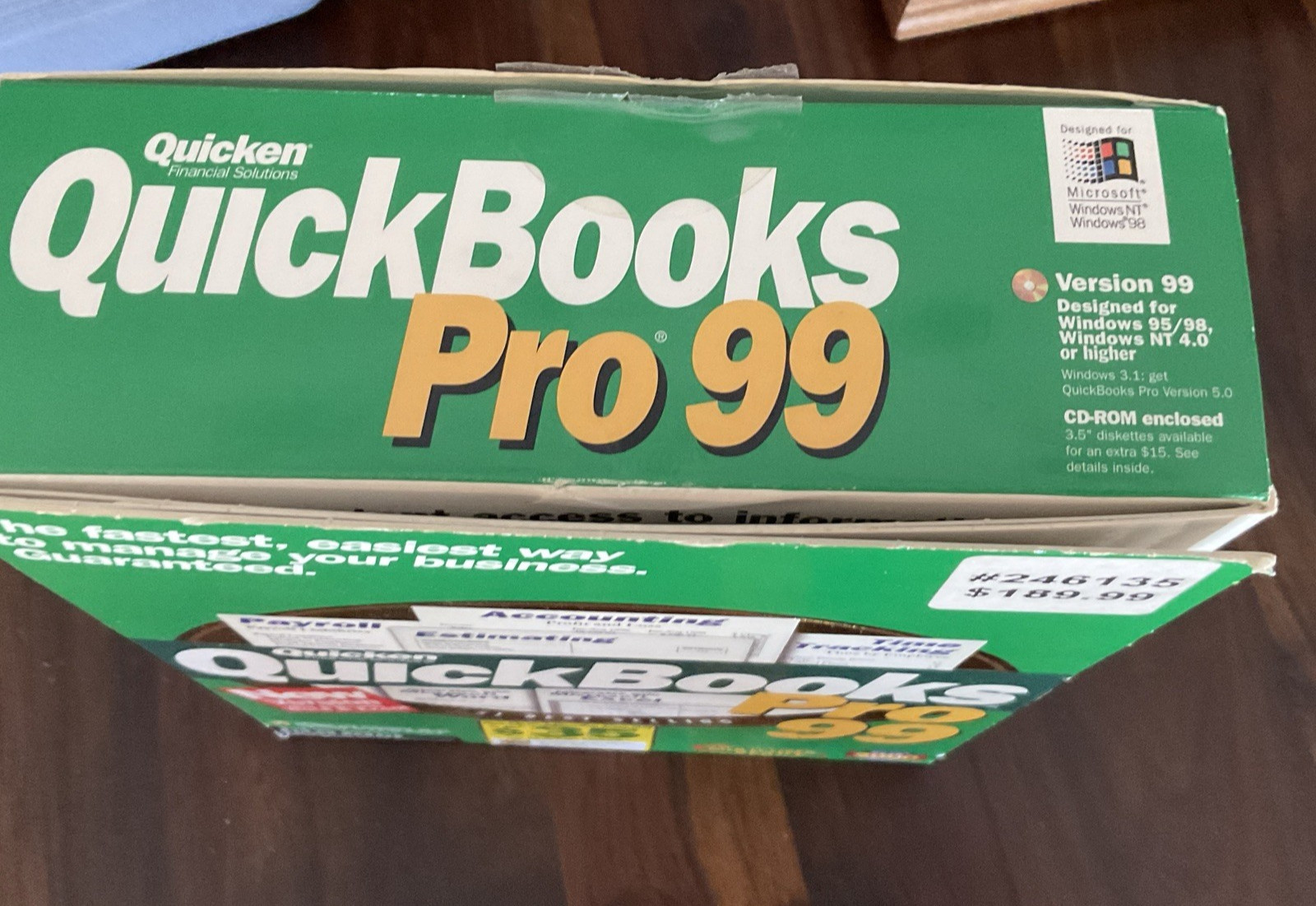 Quicken Quickbooks Pro 99 Software – Original Box Manuals & Paperwork !