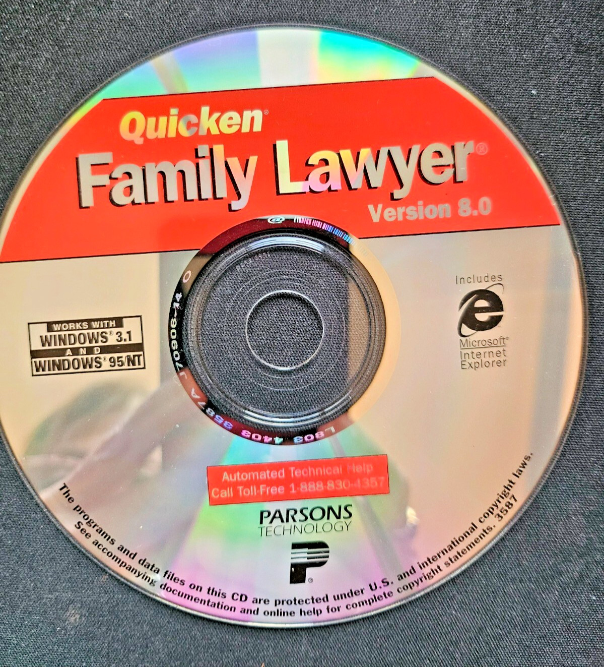 VINTAGE QUICKEN FAMILY LAWYER Deluxe 8.0 SOFTWARE CD Disc only