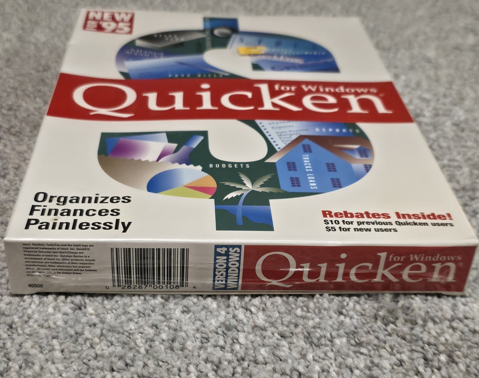 Quicken for Windows 95 Version 4 Vintage New Sealed 3.5 High Density Disks New