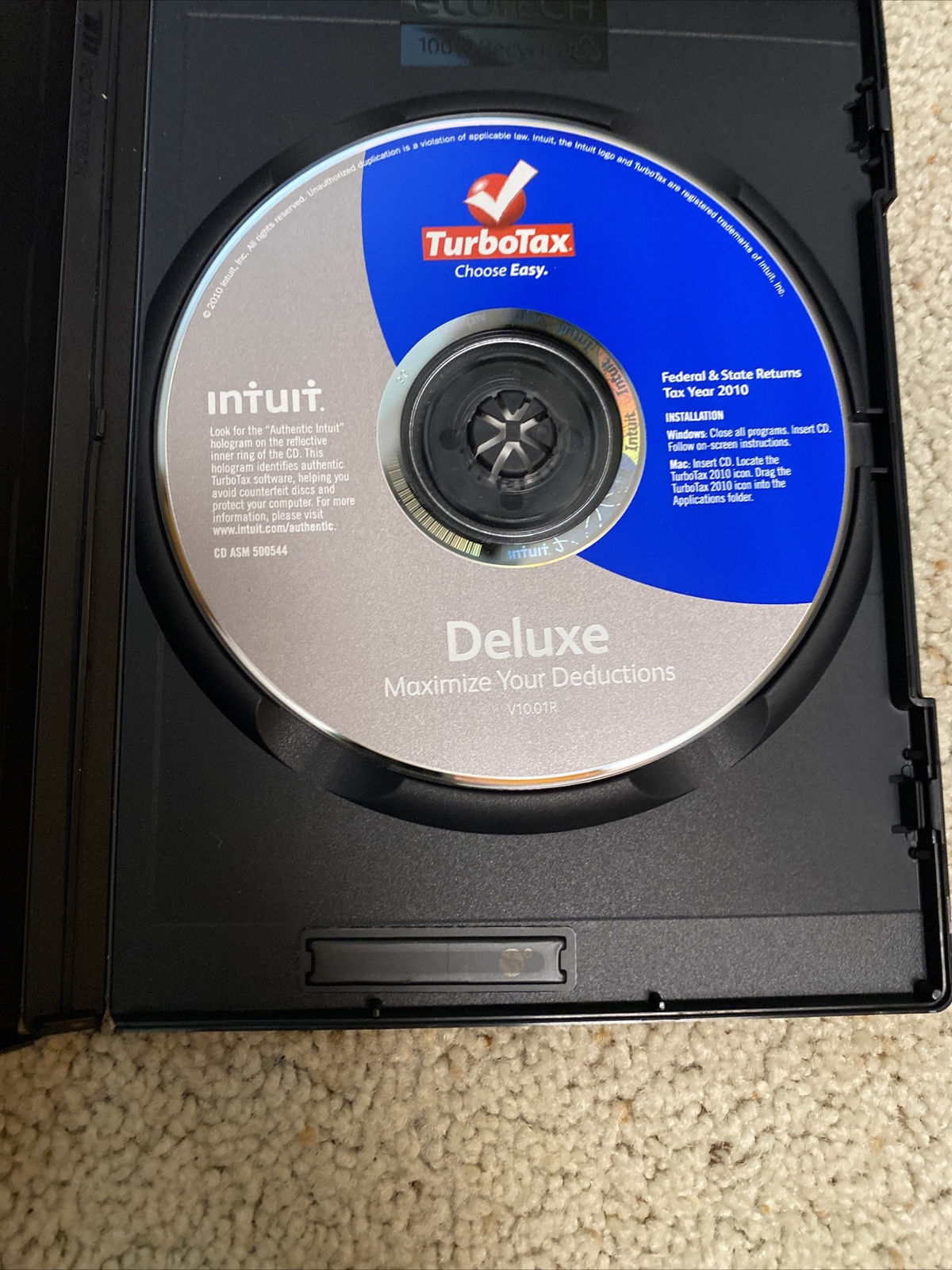 Turbo Tax Deluxe Tax Year 2010 – Federal & State Returns plus Federal e-file