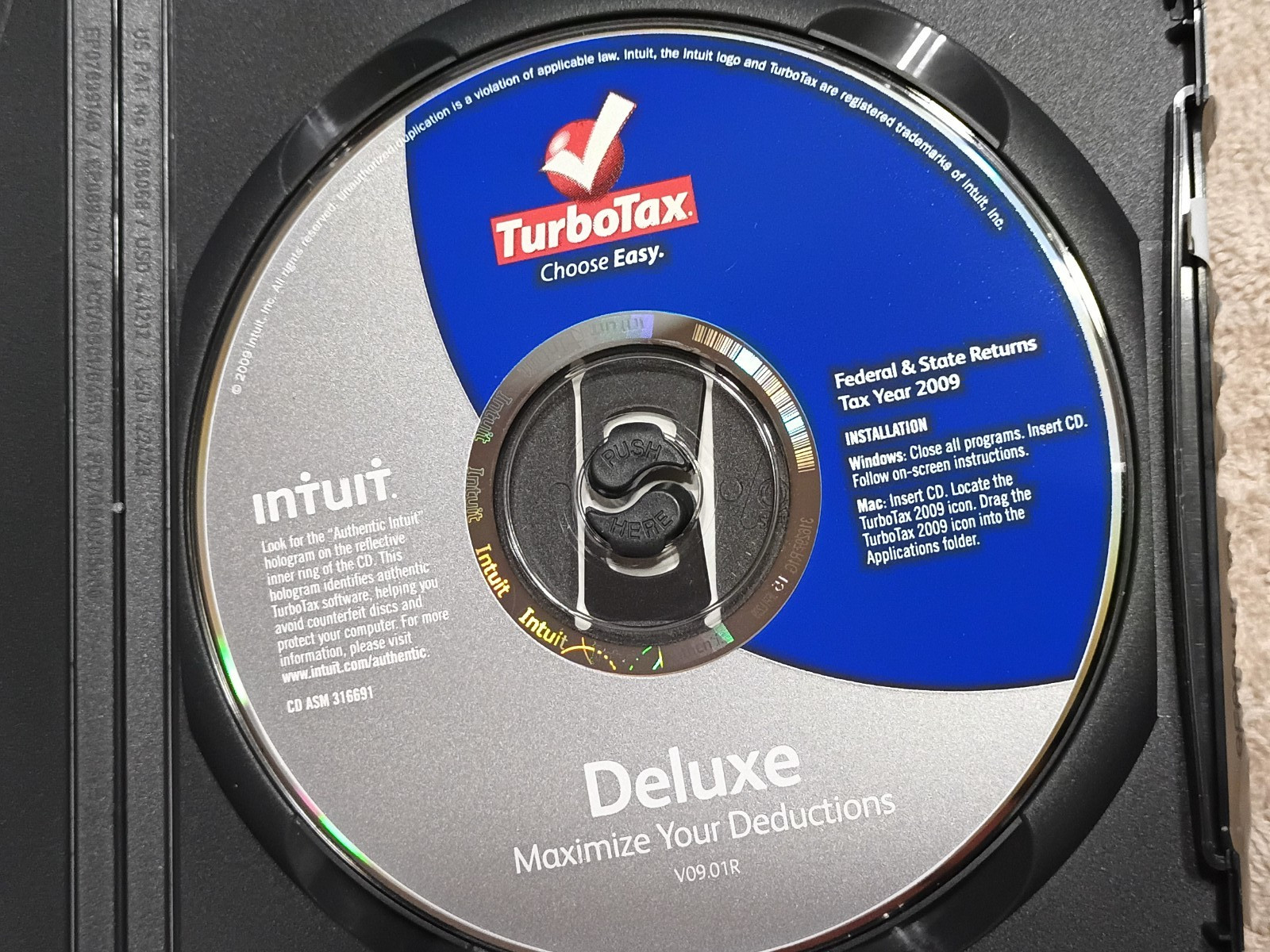 Intuit TurboTax Deluxe Federal and State – Tax Year 2009 – Fast Shipping
