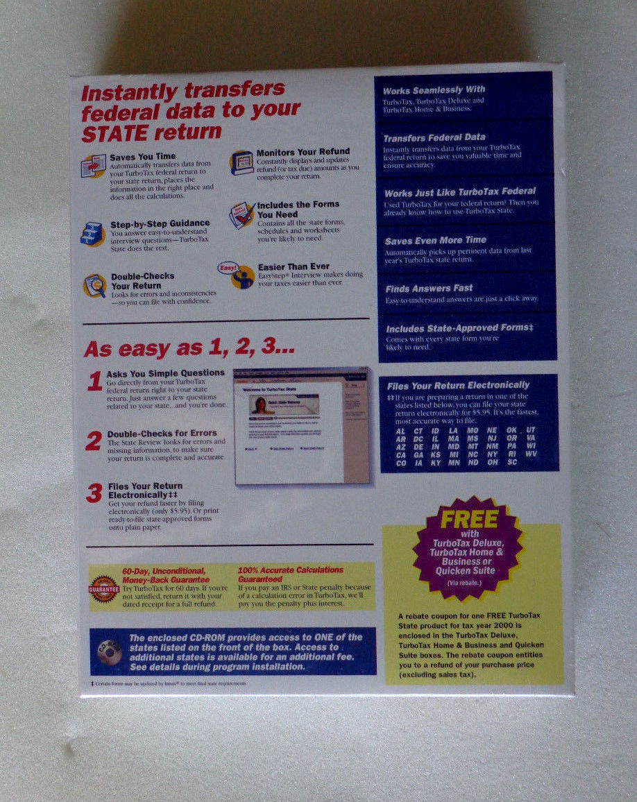 Quicken TurboTax State Return (Tax Year 2000)