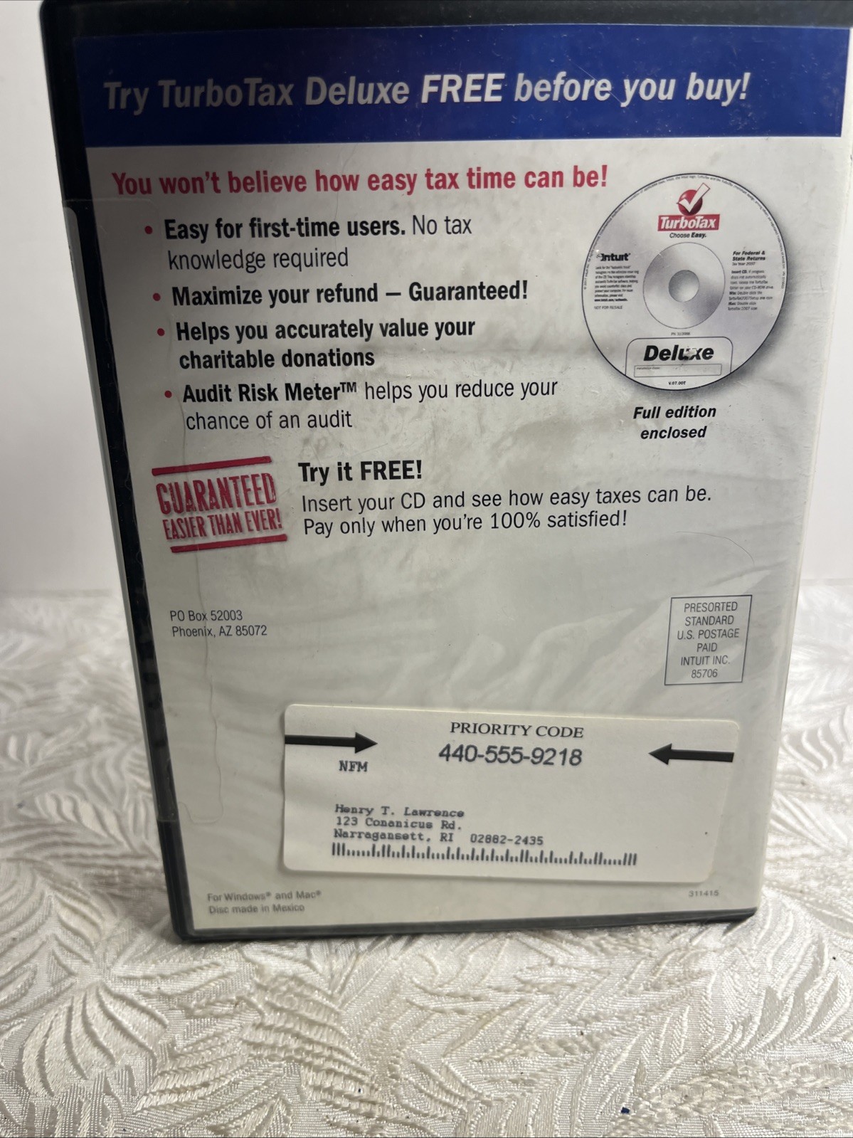 Turbo Tax 2007 Federal & State Returns Software