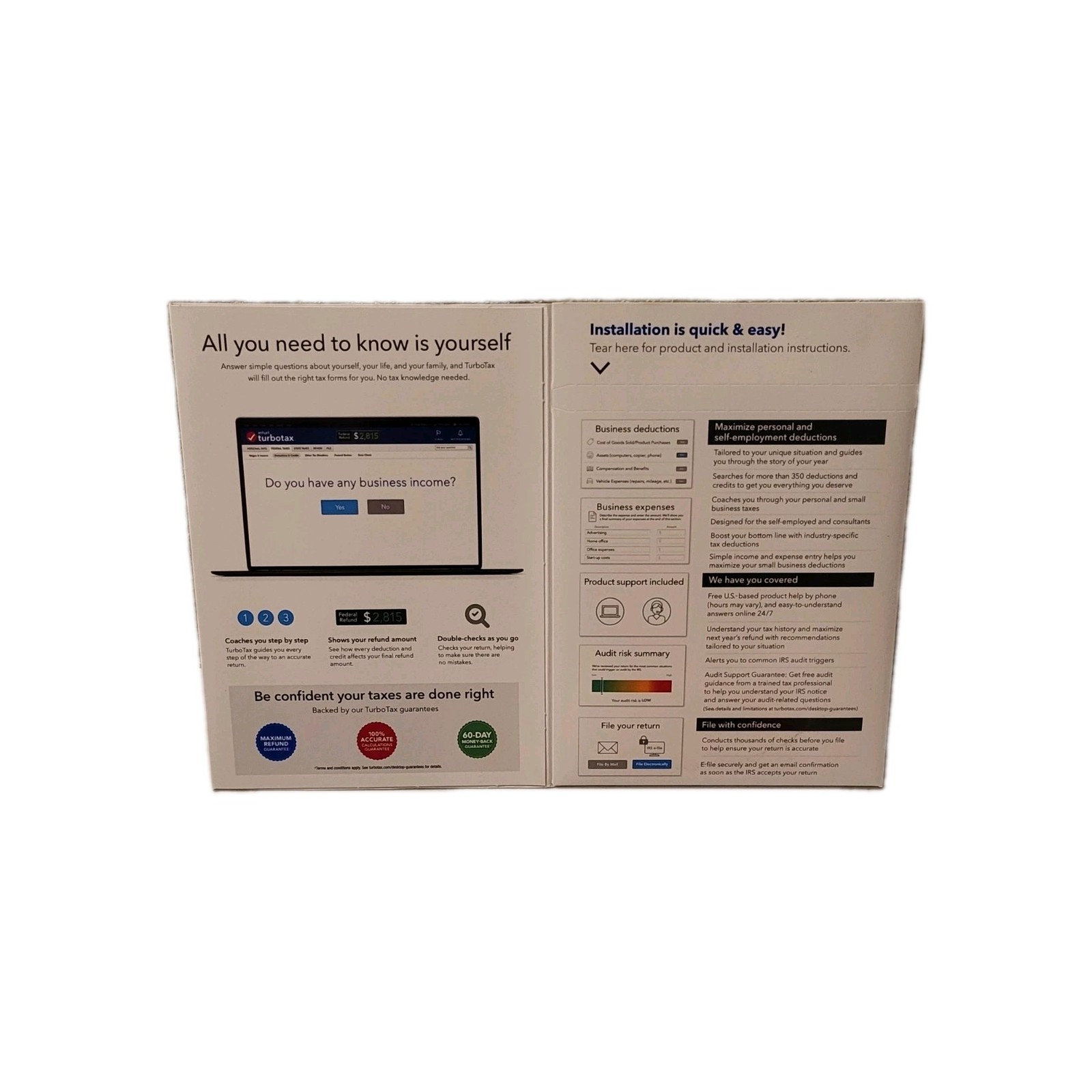 TurboTax Home & Business Personal & Self-Employed for tax year 2022 NEW