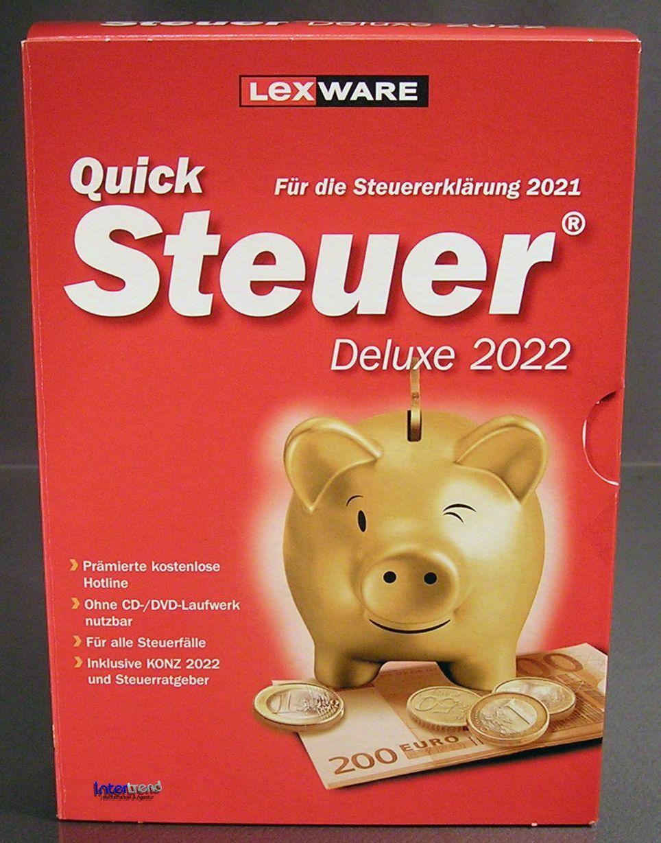 Lexware QuickTax Deluxe 2022 Full Version Box, CD Manual Tax Year 2021 NEW