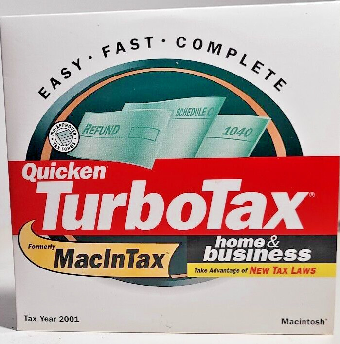 Quicken MacInTax 2001 Tax Year-TurboTax MacIntosh Home & Business CD-IRS-E-File