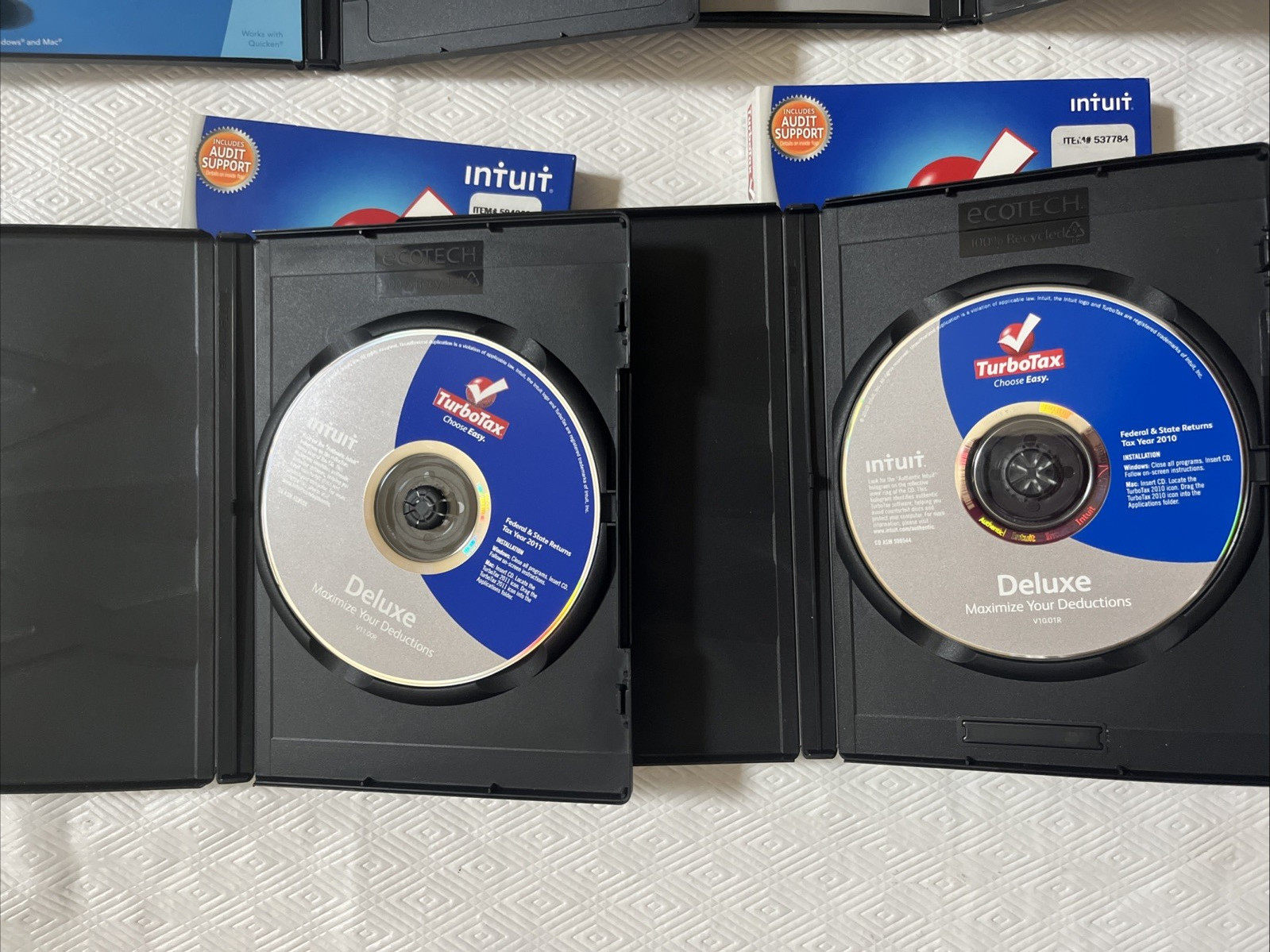 Turbo Tax Deluxe Discs previous years 2009-2014 – 6 years