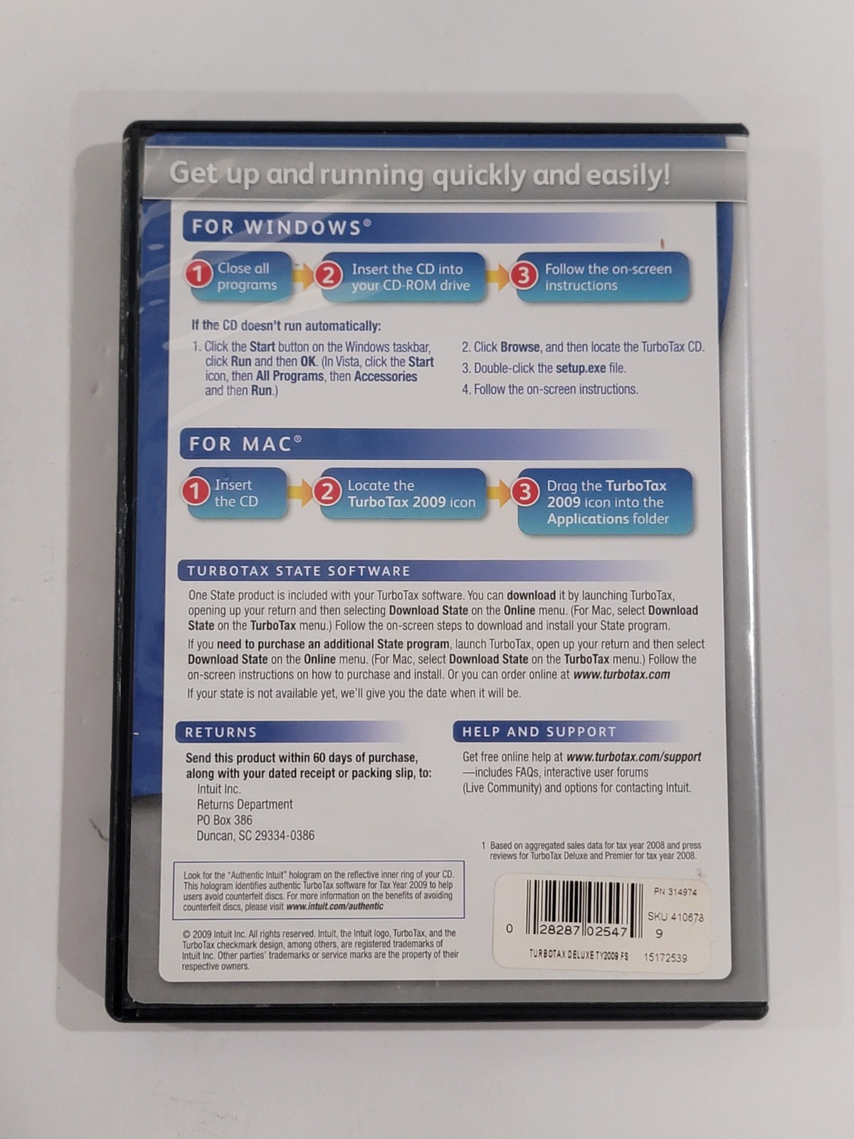 Intuit TurboTax Deluxe 2009 Software – Federal And State