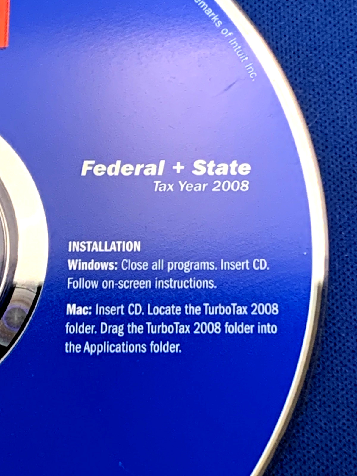 Intuit TurboTax Deluxe 2008 Federal + State for Windows & MAC