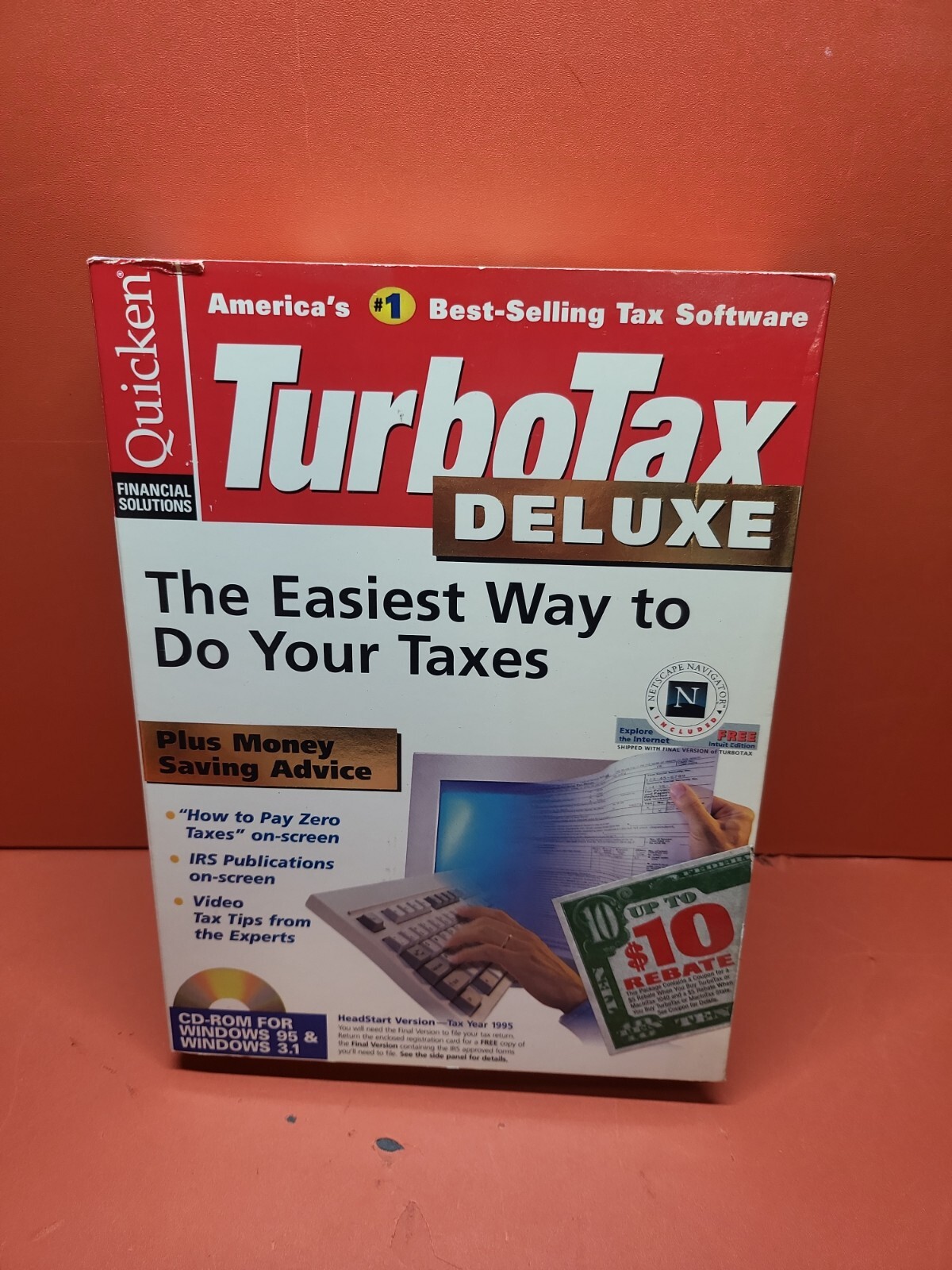 Quicken TurboTax Deluxe Software Federal Return for Tax Year 1995 ~ Complete