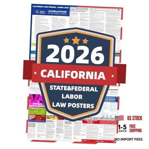 2026 California State and Federal Labor Laws Poster – English Version – OSHA