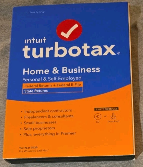For FEDERAL RETURN ONLY ✅Genuine CD ✅ 2020 TURBOTAX HOME & BUSINESS CD TURBO TAX