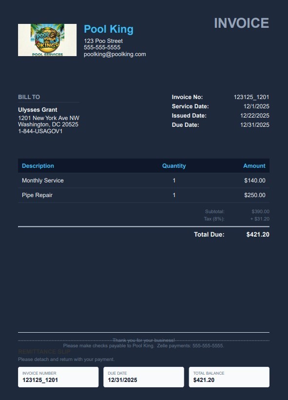 Invoice Maker Software Windows – Estimates, Service Log, AI Receipts