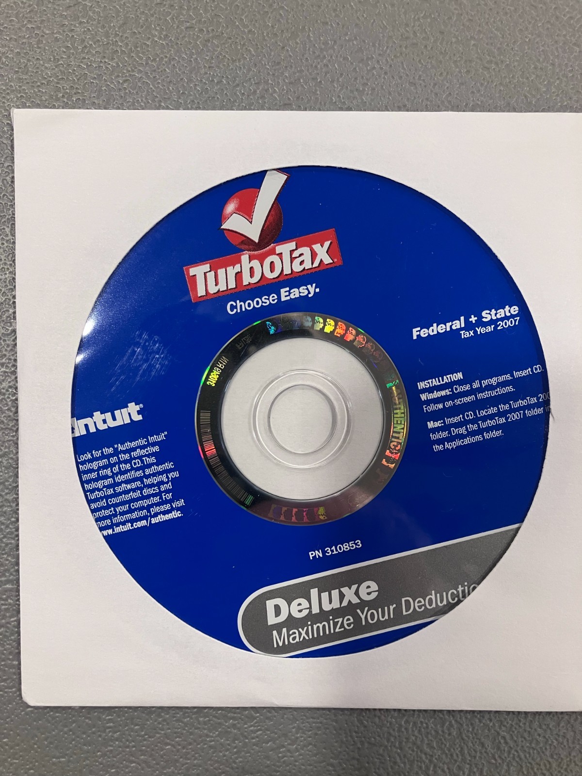 TurboTax 1997, 1998, 1999, 2000, 2001, 2002, 2003, 2006, 2007 tax software