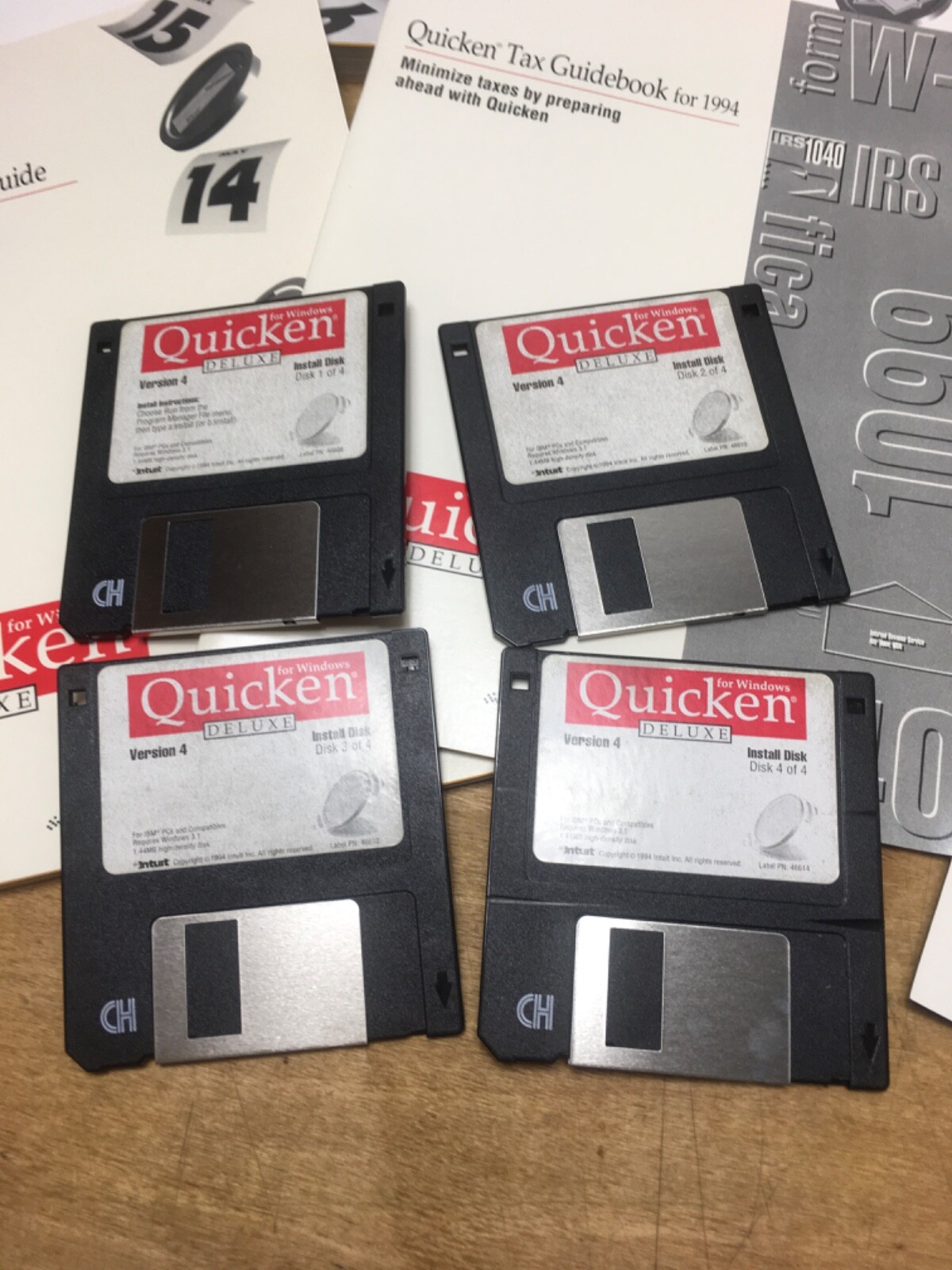 Quicken for windows Version 4 New for 95/3.5″ Floppy Big Box Software Intuit #20