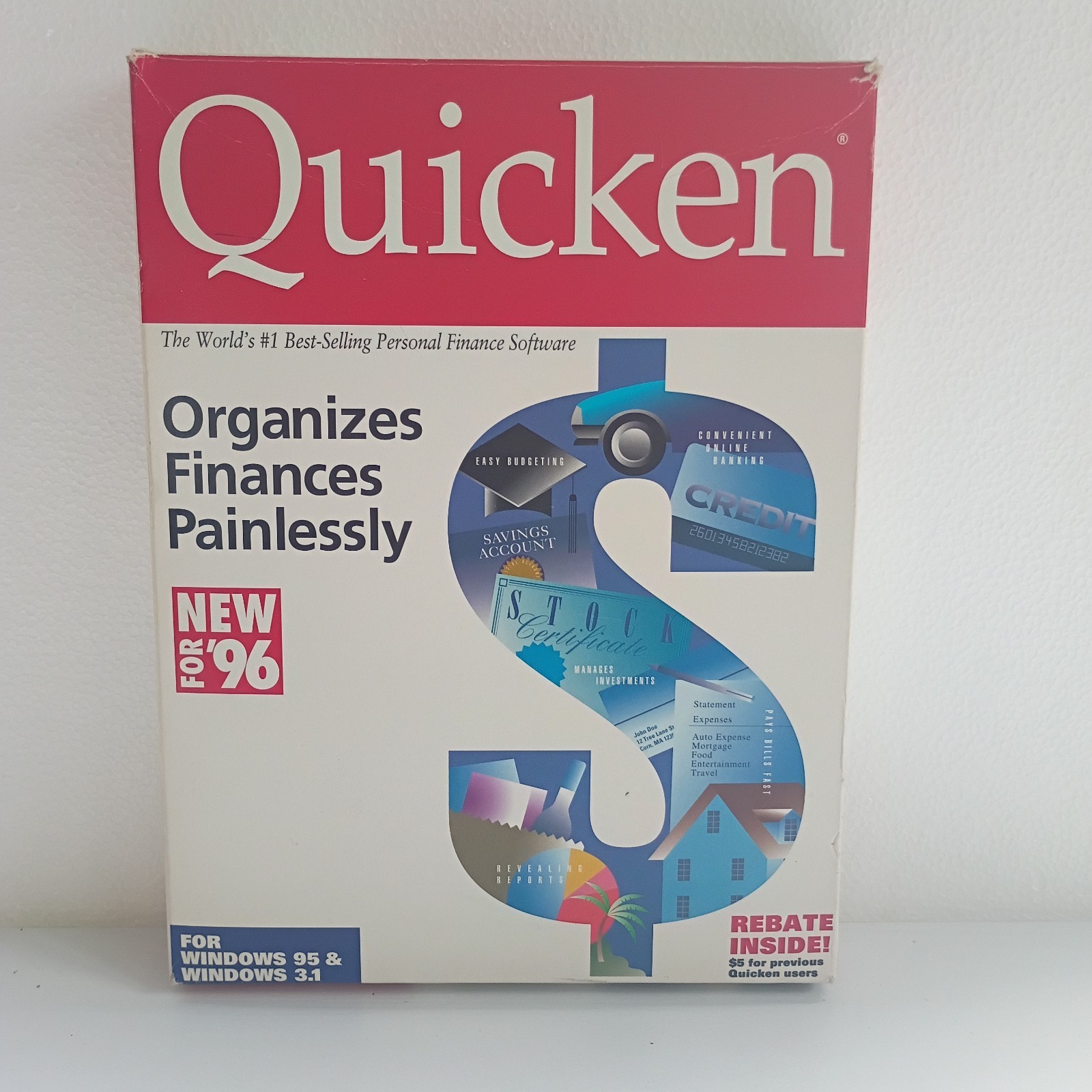 Quicken Financial Software Version 5 For Windows 95 & 3.1 Vtg Computer Disk