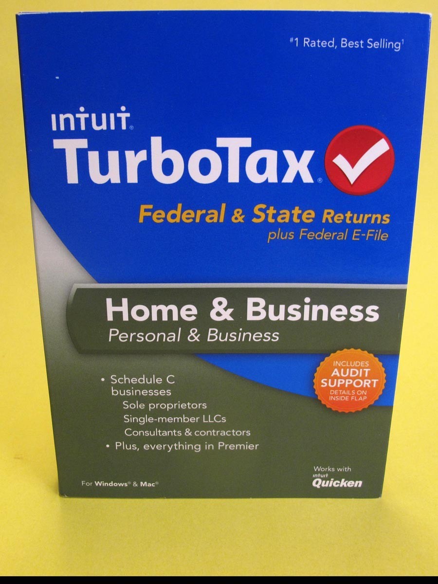 2013 Turbotax Home & Business Personal Federal & State Windows/Mac with CD Disc