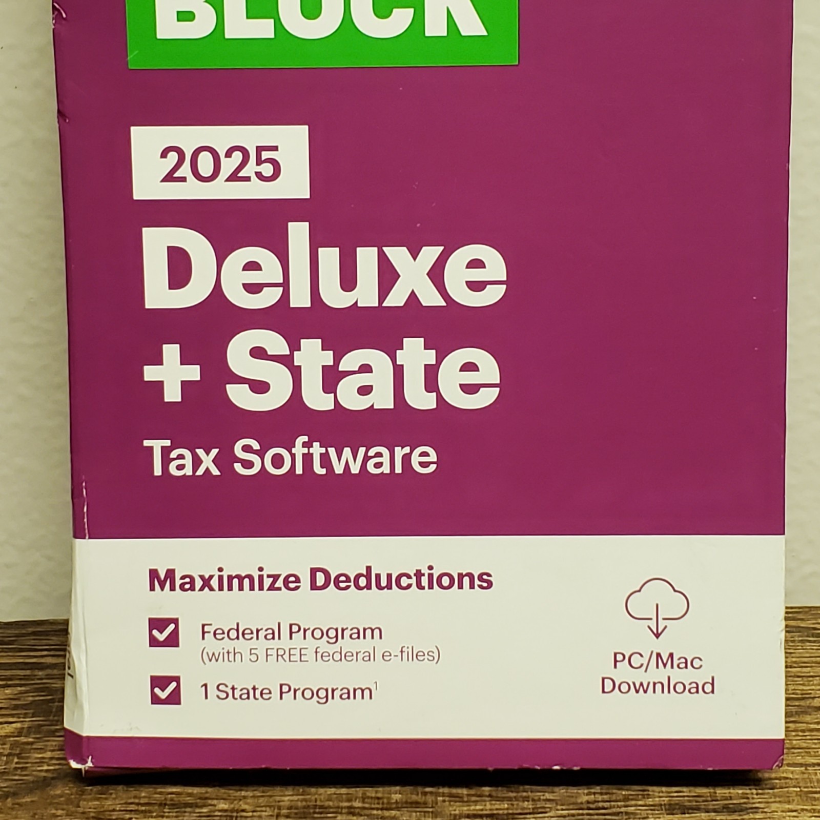 2025 H & R Block Deluxe + State Tax Deductions Software Key Card Download