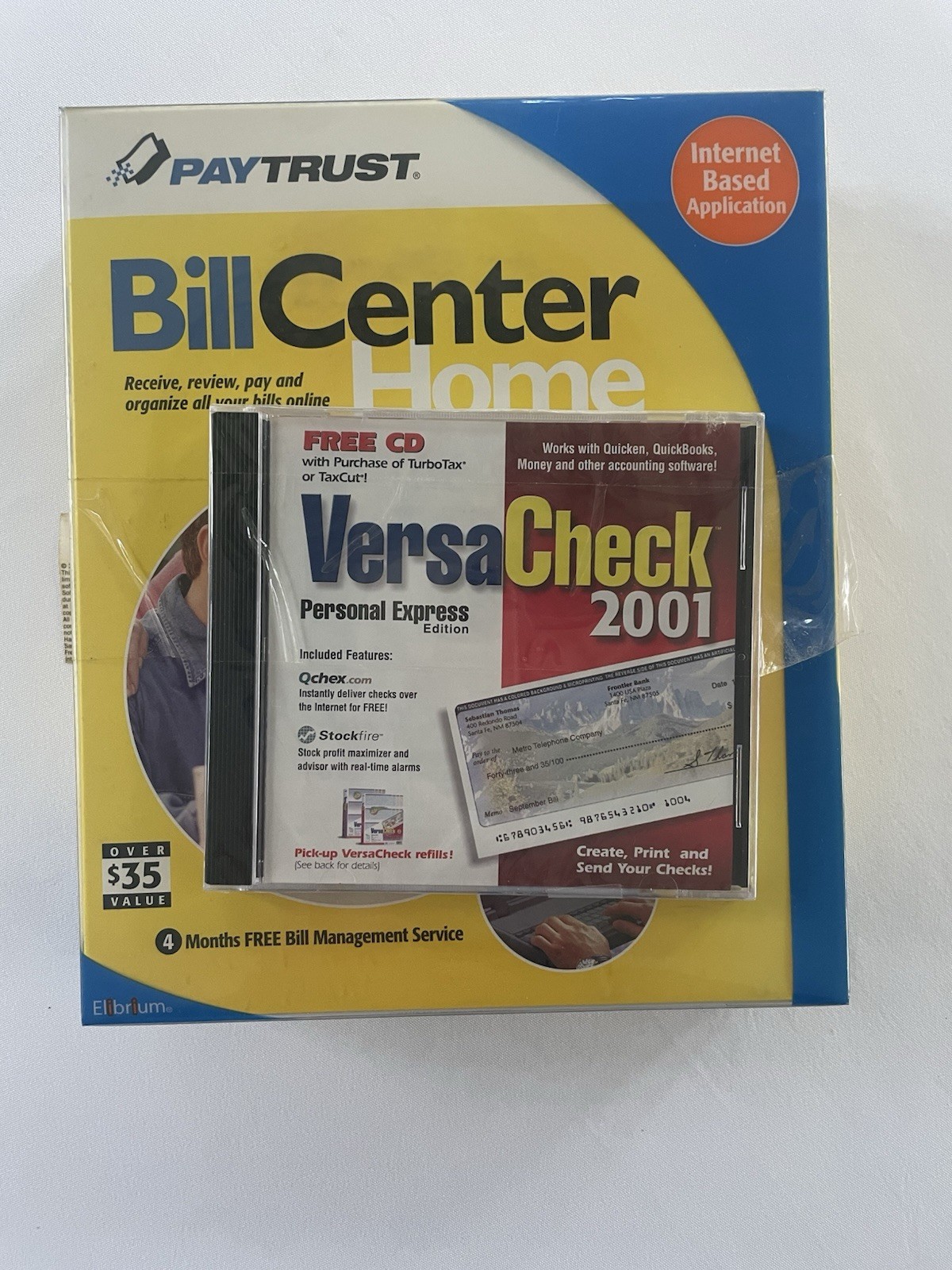 New Sealed Versa Check Personal Express 2001 CD-Rom PC Software & Cliff Notes