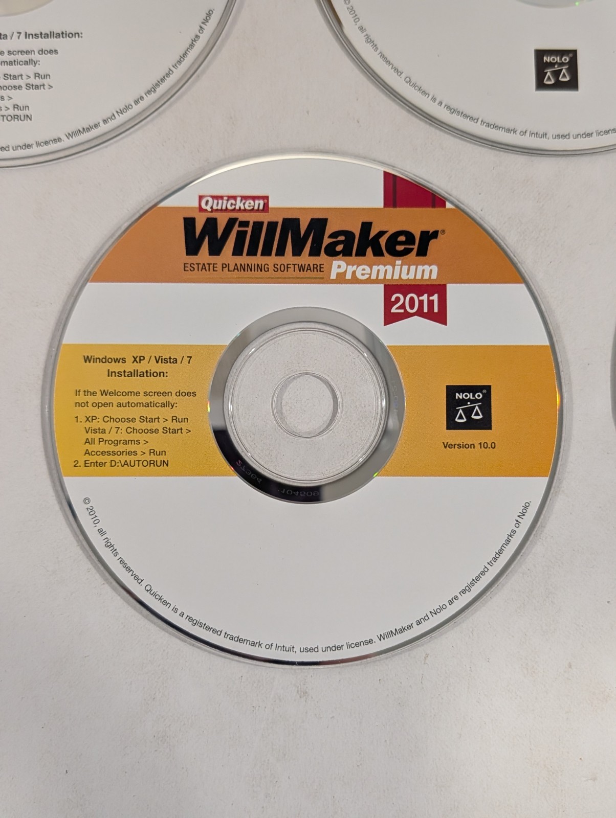 Quicken WillMaker PREMIUM 2011 – NOT COMPLETE – 4 Discs PC CD-ROM