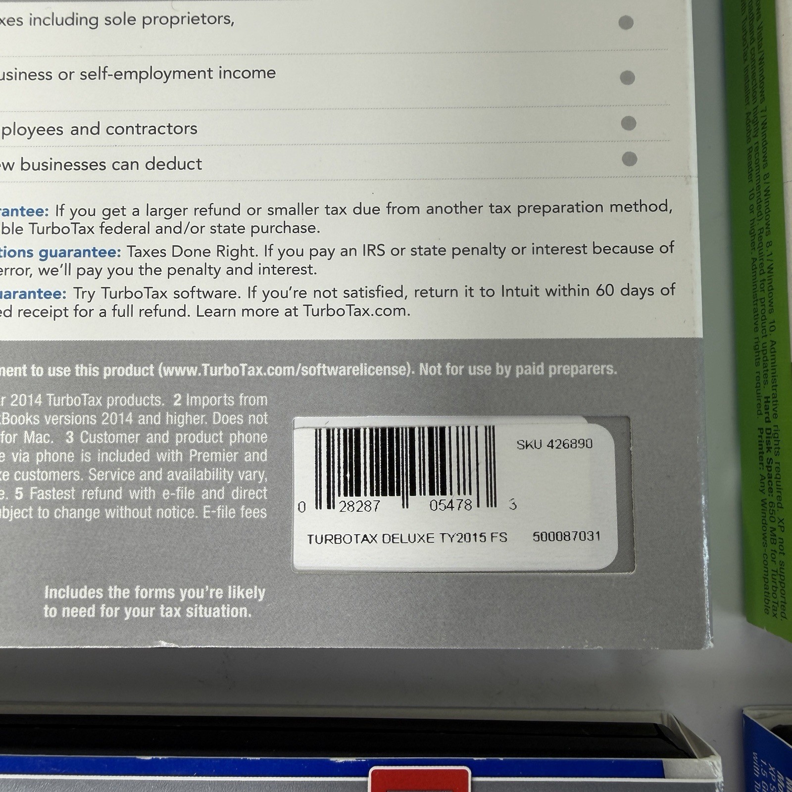Intuit Turbo Tax Deluxe Business Federal Sate 2011, 2012, 2013, 2015, 2018 Lot 6