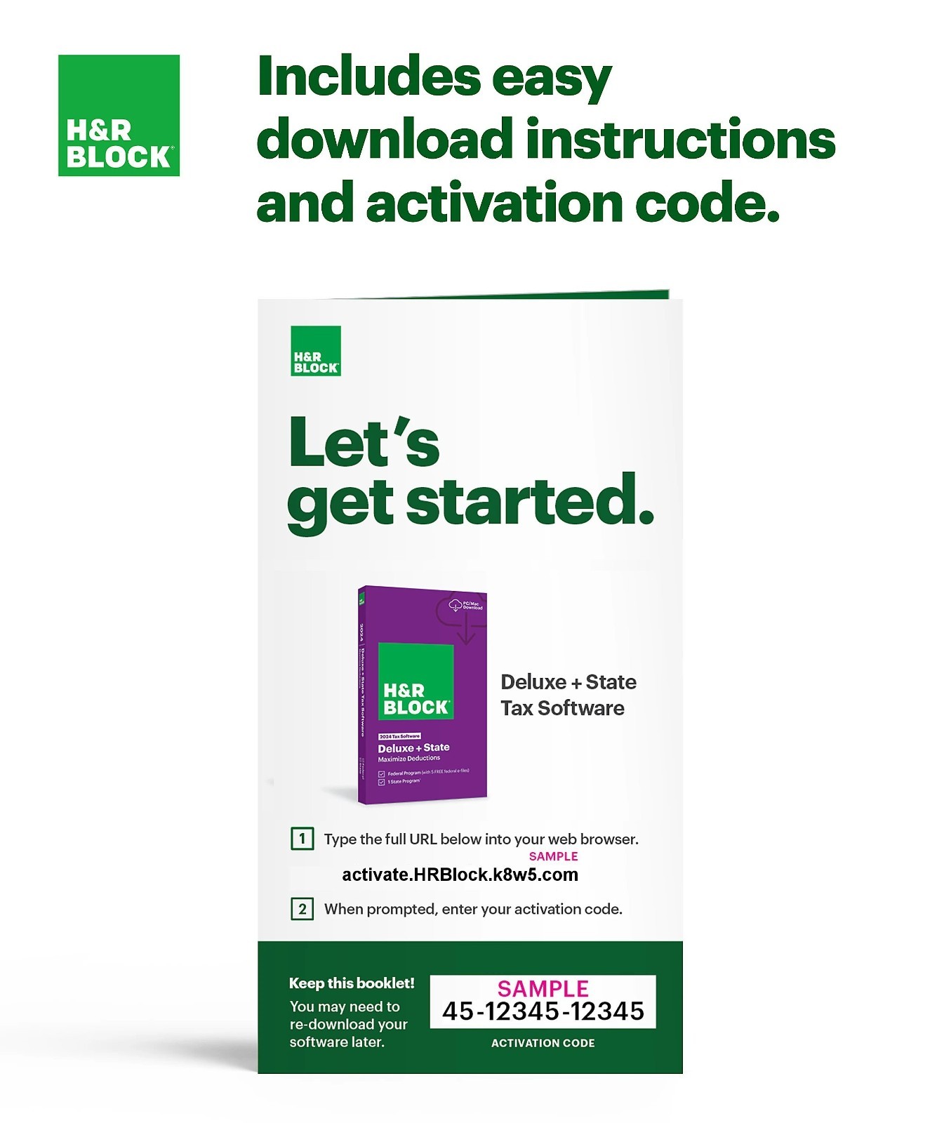 NEW 2025 H&R Block Tax Software Deluxe + State for Apple/Mac [Key Card]