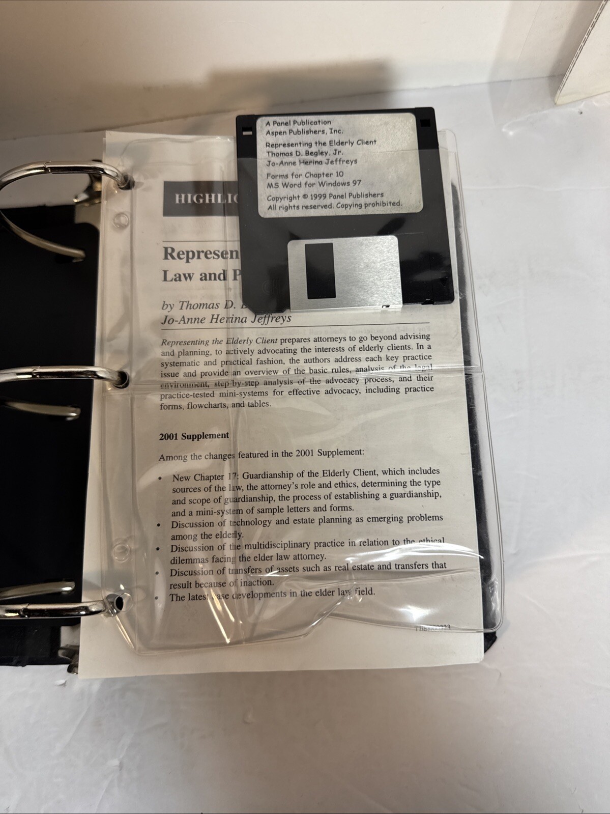 Representing The Elderly Client 2001 Binder W/diskette.