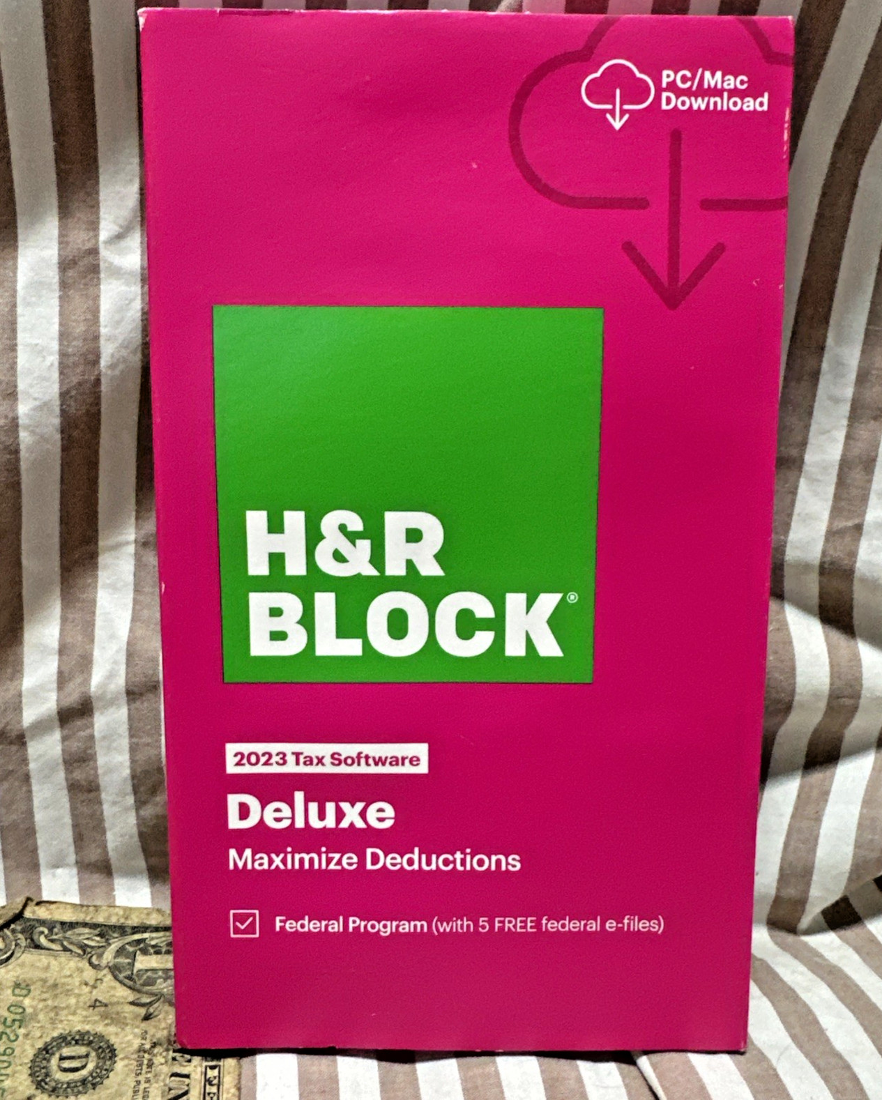 New 2023 H&R Block Tax Software Deluxe Edition for PC/MAC [Key Card] No State
