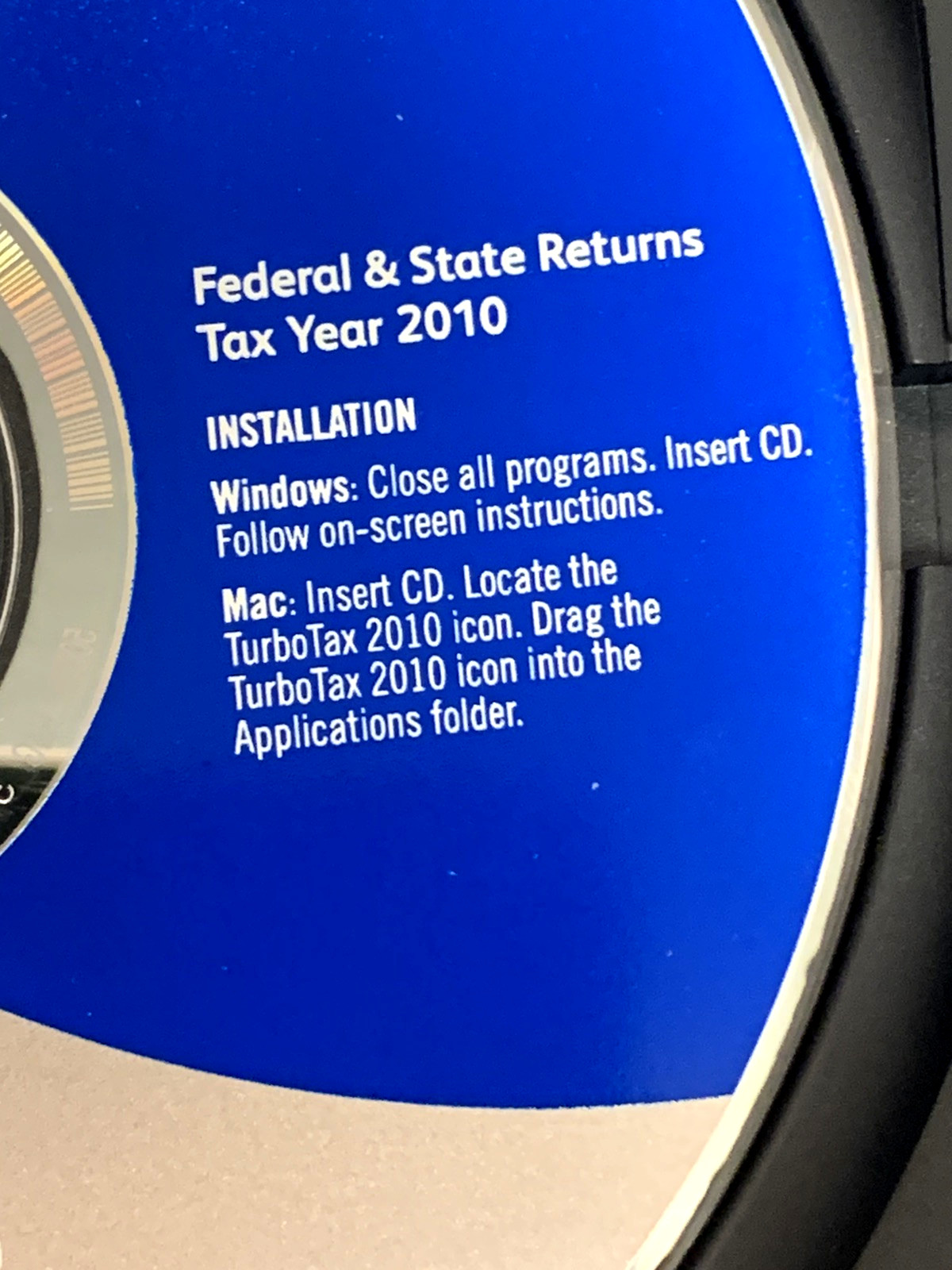 Turbo Tax Deluxe 2010 Federal & State Return Software for Windows & Mac