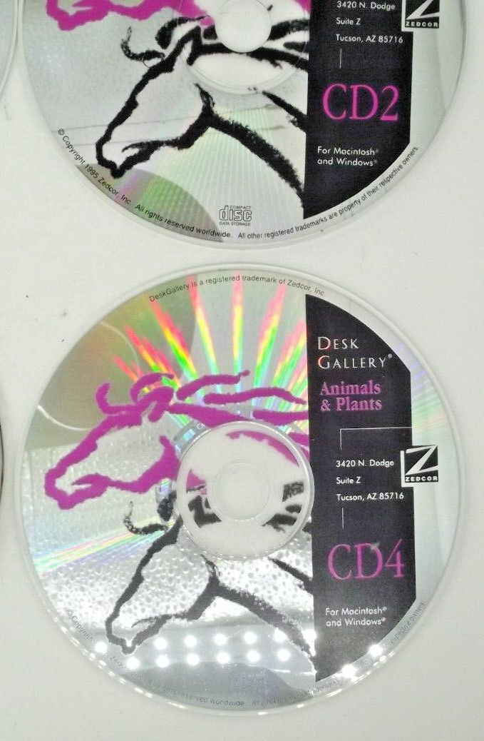 Zedcor Desk Gallery Animals & Plants Clip Art Stock 4 CD-ROM 1994 Mac Windows
