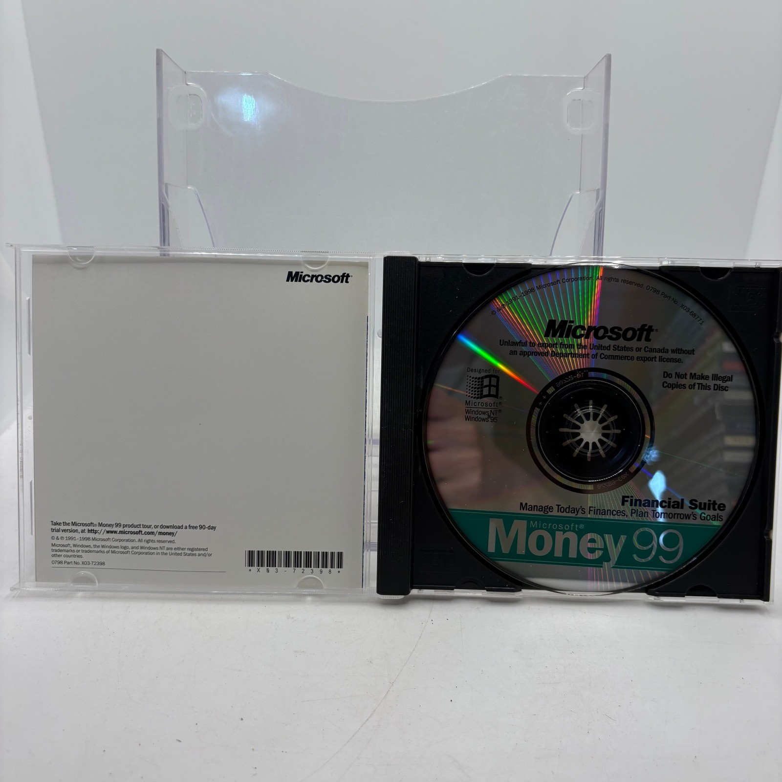 Microsoft Money 99 Financial Suite PC Software Windows 95 NT CD-ROM X03-68768