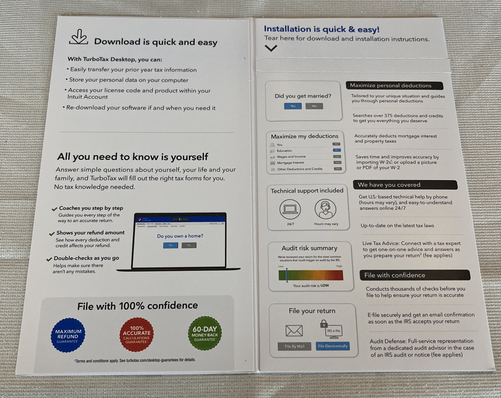 TurboTax Deluxe Desktop 2025 Federal & State Tax Return Product Key Card Desktop