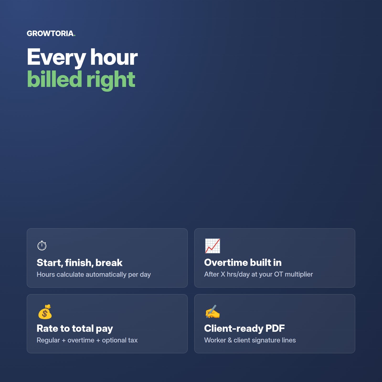 Timesheet Invoice Generator App Work Hours Overtime Pay Calculator Freelancer