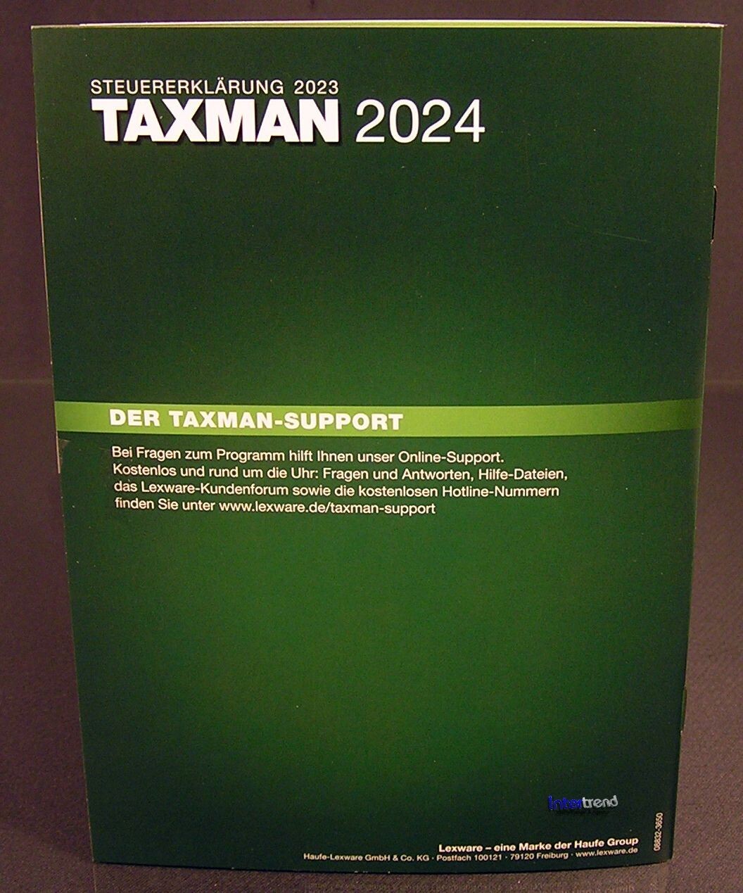 Lexware Taxman 2024 Full Version Box (Tax Year 2023) + Manual (PDF) ORIGINAL BOX NEW