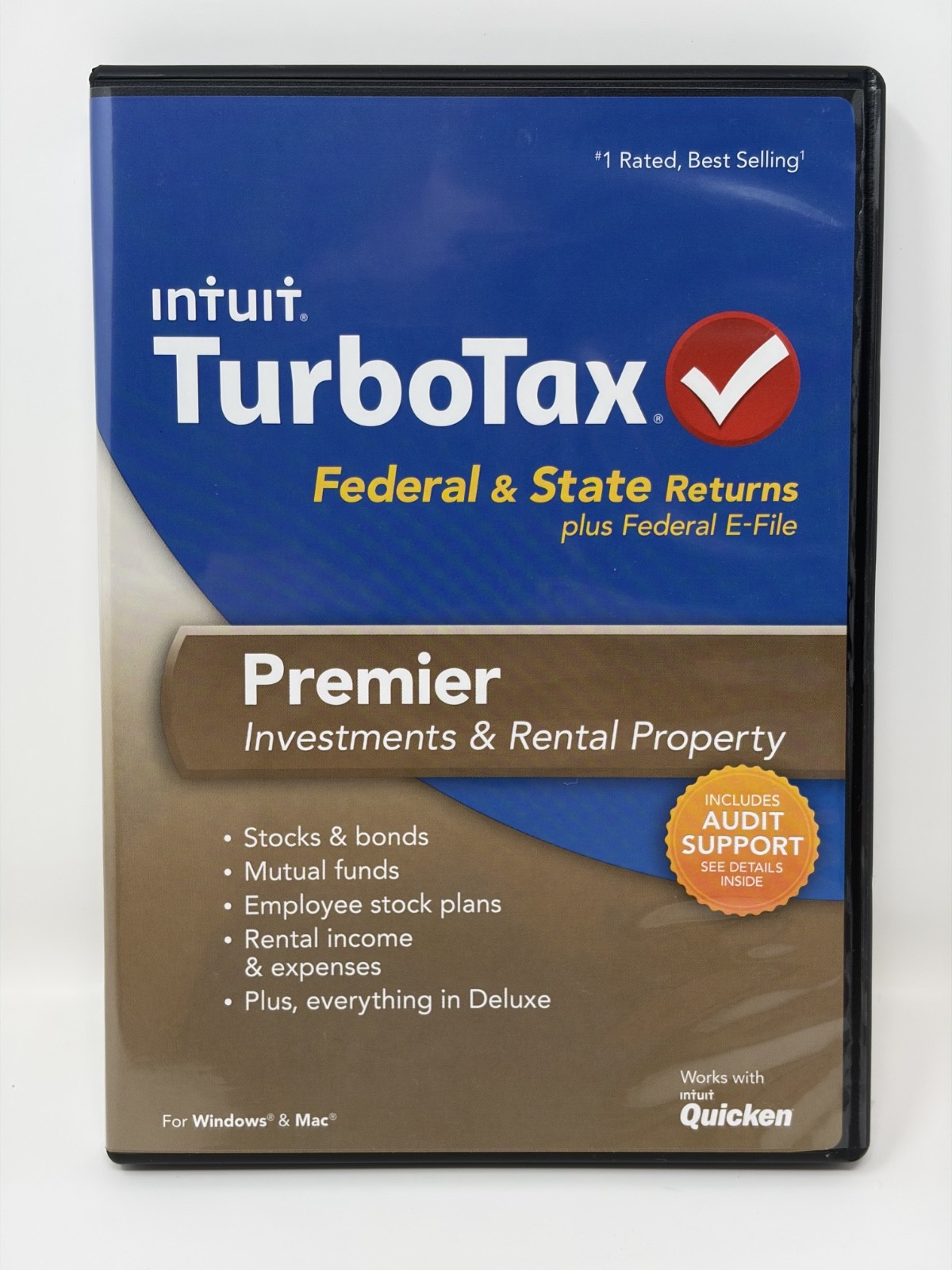 INTUIT TurboTax Premier Investments & Rental Property 2013 CD w/ Case & Cover