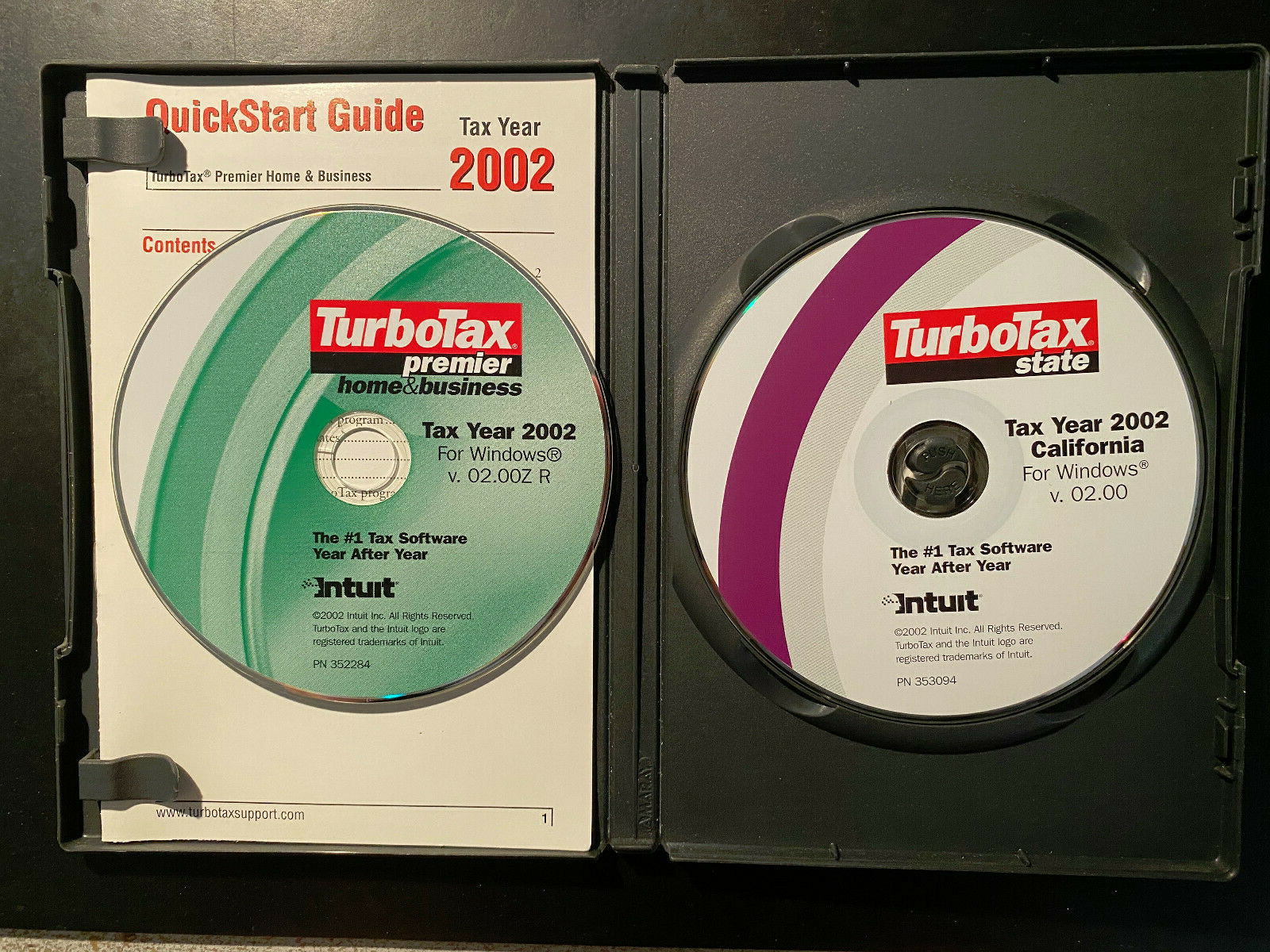 2002 Intuit TurboTax Premier Home & Business COMPLETE FEDERAL and STATE of Cali