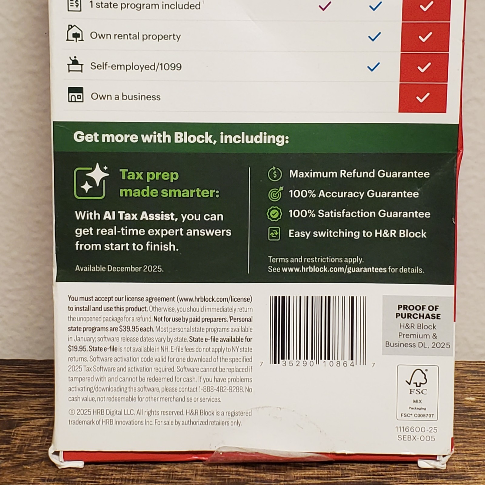 New 2025 H&R Block Tax Software Premium & Business Edition for Win/PC [Key Card]