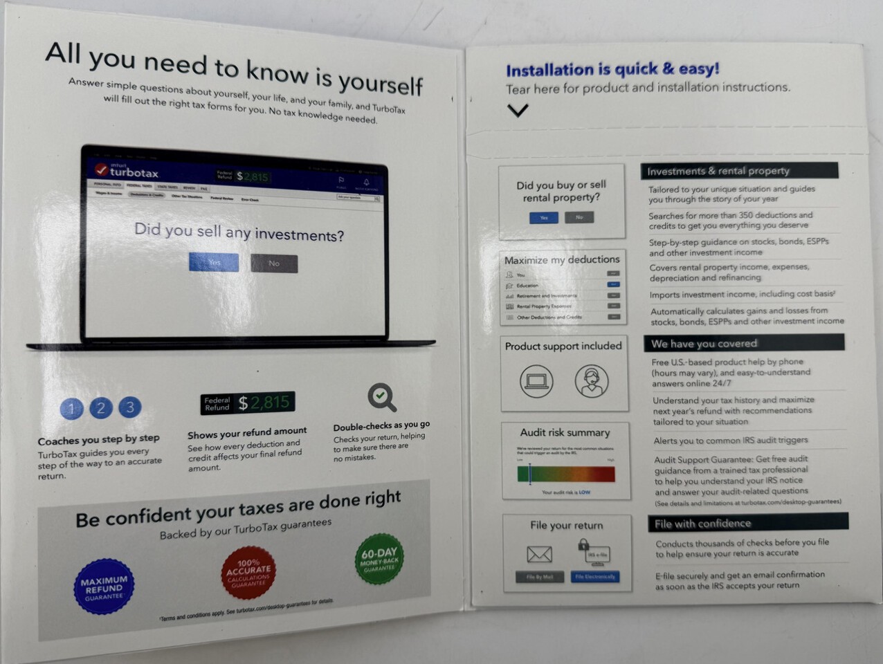 INTUIT TURBOTAX PREMIER 2022 512364 PHYSICAL CD FEDERAL STATE INVESTMENT RENTAL