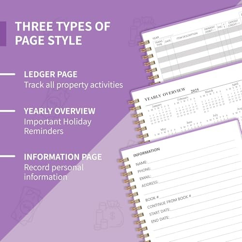 Accounting Ledger Book for Small Business Medium(8.4″ x 6.1″ ) Purple
