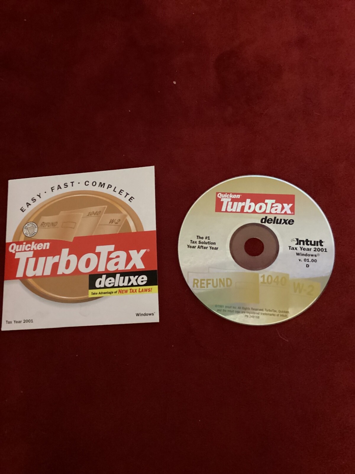 TAX CD “Quicken Turbo Tax Deluxe Tax year 2001. Prev. Owned