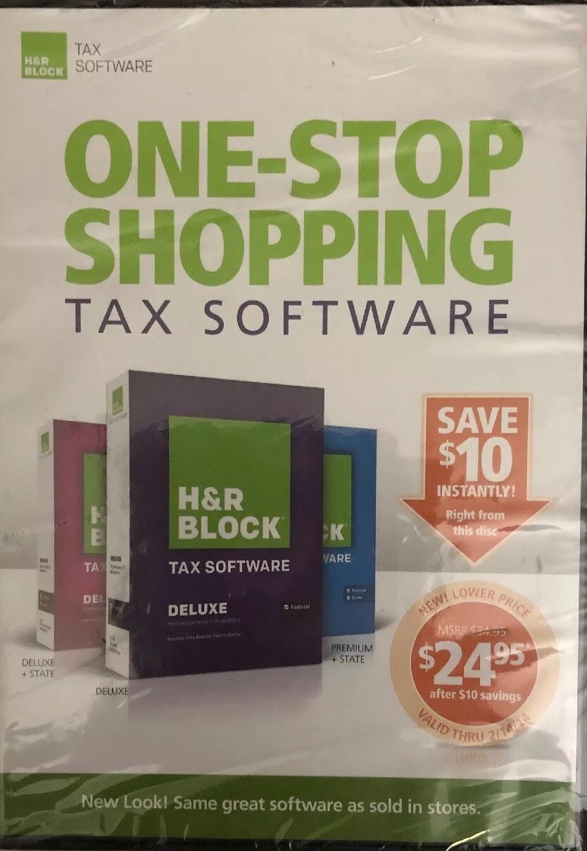 H & R Block One-Stop Shopping Tax Software 2013 Tax Year-RARE-SHIP N 24 HRS-NEW