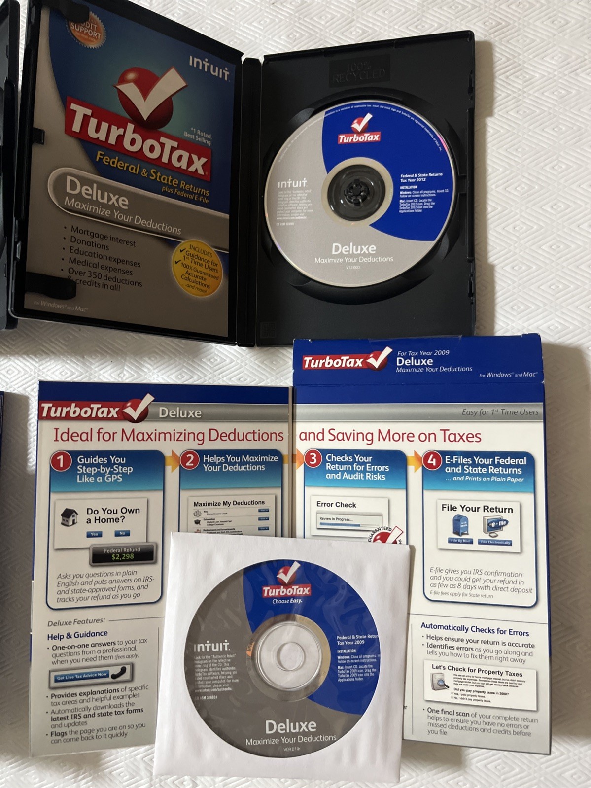 Turbo Tax Deluxe Discs previous years 2009-2014 – 6 years